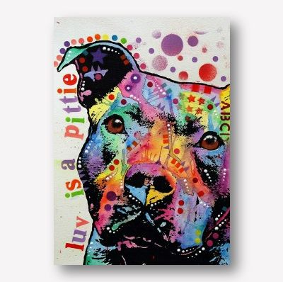 Pit Bull Wall Art | Dog Art Studio Shot | Animal Canvas Print