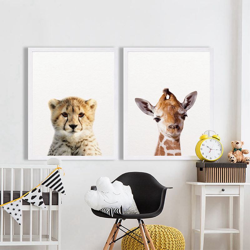 Baby Cheetah & Baby Giraffe Nursery Wall Decor | www.wallart.biz