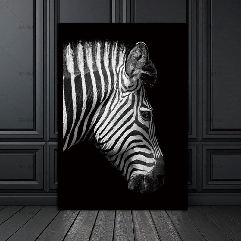 Zebra facing sideways wall art | Framed | WallArt.Biz
