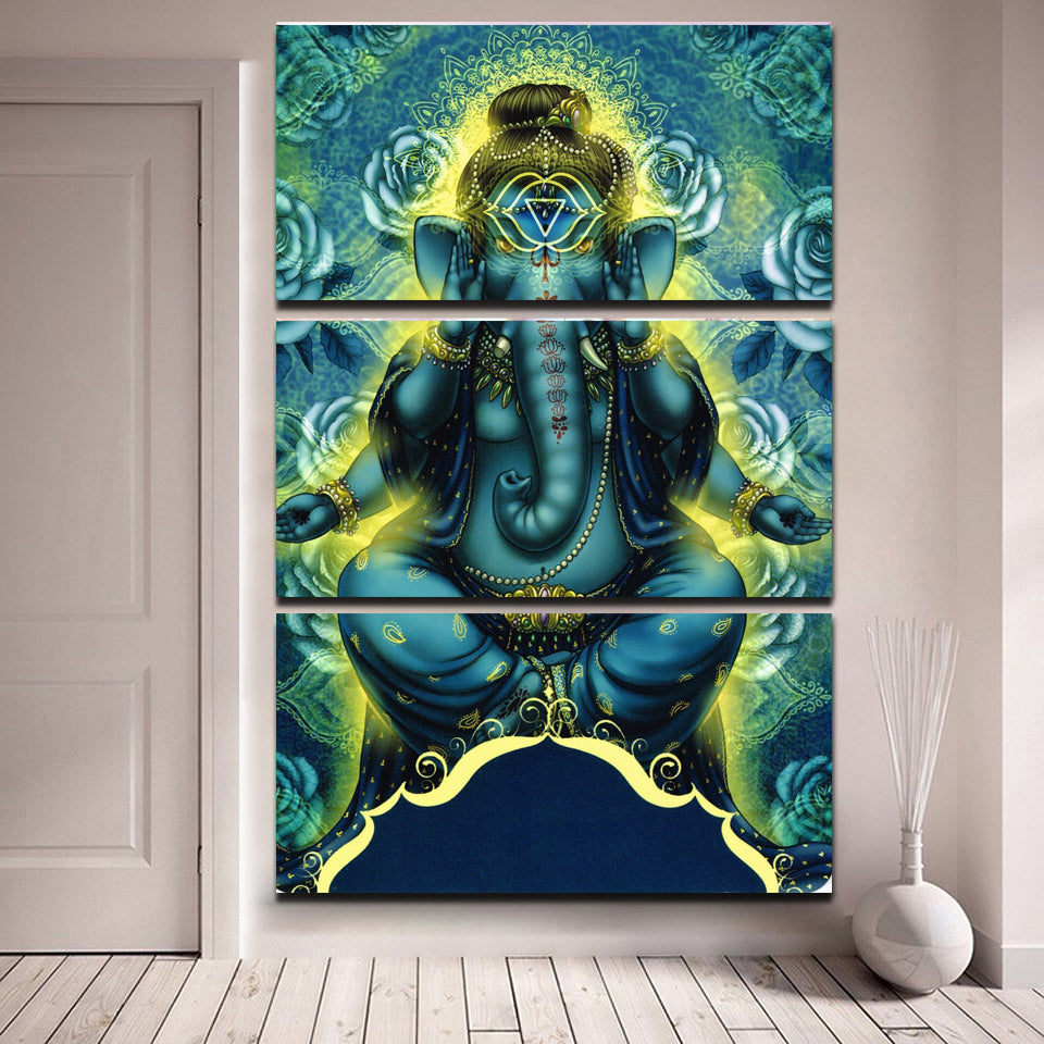 Ganesha Canvas Art | 3-panel Canvas Print | www.wallart.biz