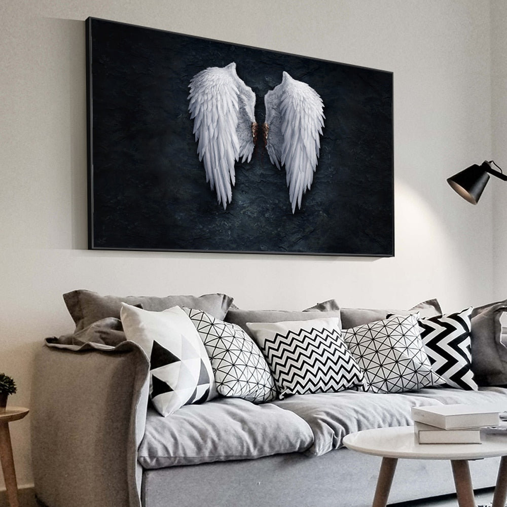 Beautiful Angel Wings Living Room Wall Art