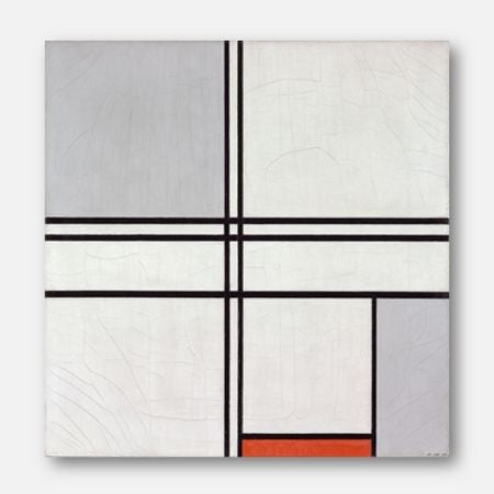 Piet Mondrian, Gray-Red | FREE USA SHIPPING | www.WallArt.Biz
