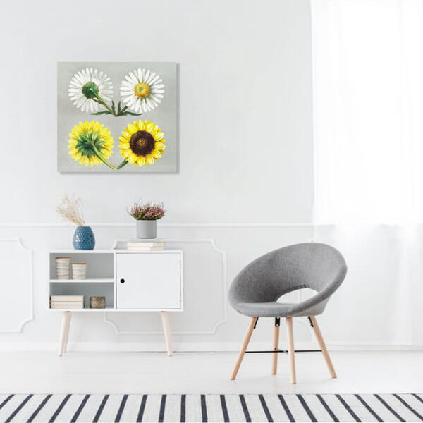 Sunflower &amp; Daisy Home office Canvas Art | FREE USA SHIPPING | www.wallArt.Biz