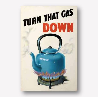 WW11 Propaganda art- Turn Gas Down - www.wallart.biz