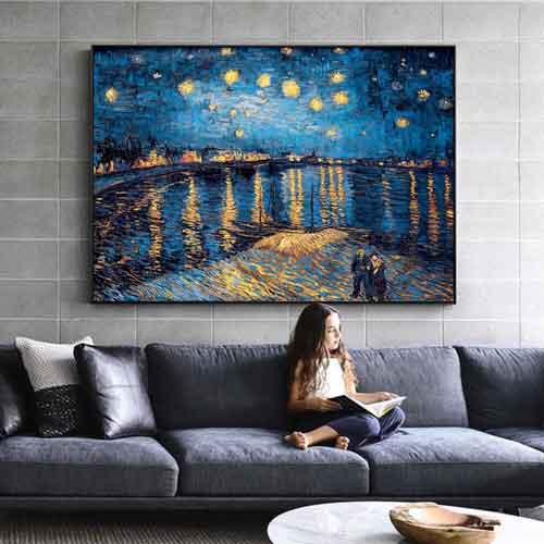 Van Gogh Starry Night over the Rhone Living room wall canvas