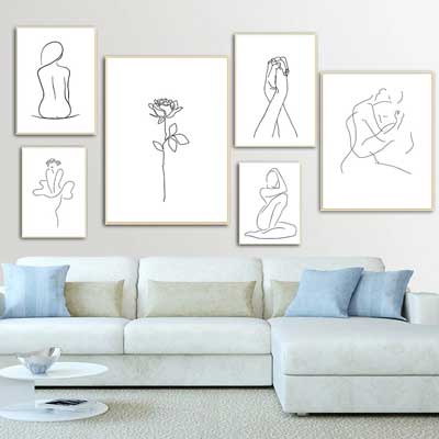 pencil sketch women gallery wall art | Free USA Shipping | wallart.biz
