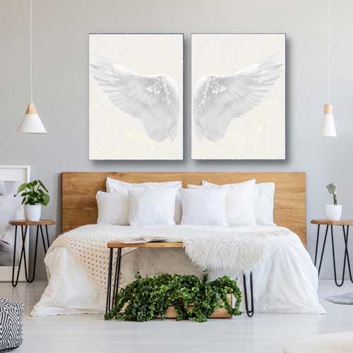 White Angel Wings Wall Art Set | Ready to Hang | WallArtBiz
