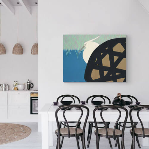 Heron Wall Art | Dining room canvas print Kamisaka Sekka | FREE USA SHIPPING | WallArt.Biz